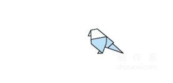 How to fold a flying bird, illustrated manual origami tutorial of a flying bird