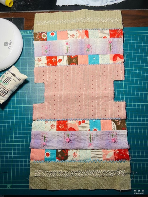 Making handmade fabric bags, patchwork drawstring pockets including drawings and detailed steps