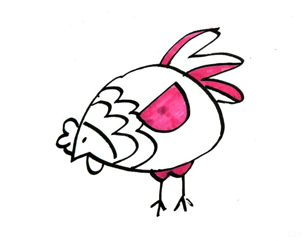 Learn to draw simple strokes, tutorial on how to draw a cute chicken