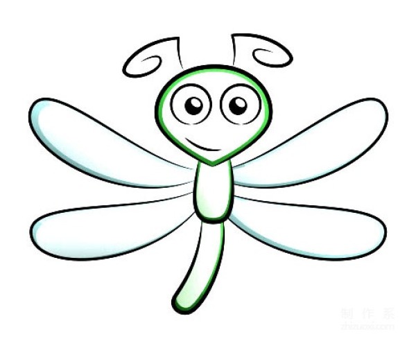 A collection of pictures of kindergarten childrens simple drawings, teach you step by step how to draw colorful dragonflies