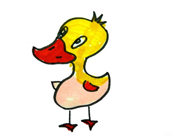 Learn to draw simple strokes, little yellow duck