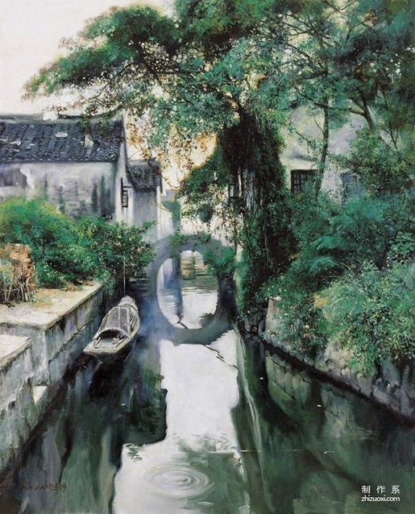 Boating on the blue waves, visiting Suzhou in the painting