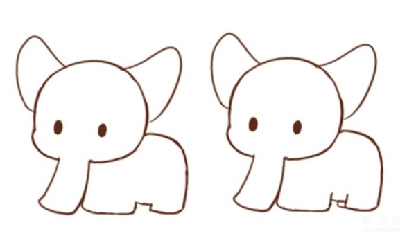 Learn to draw simple strokes, cute little elephant spraying water