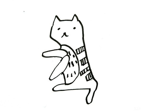 Learn to draw simple drawings, kittens in vests