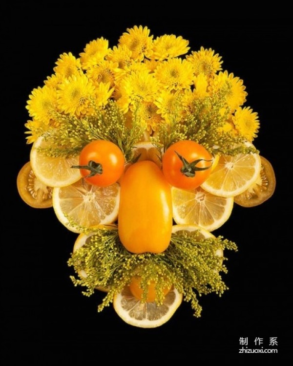 Fresh fruits and vegetables face art