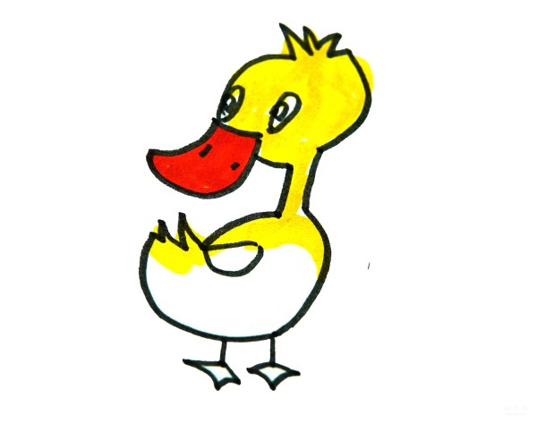 Learn to draw simple strokes and look back at the little duck