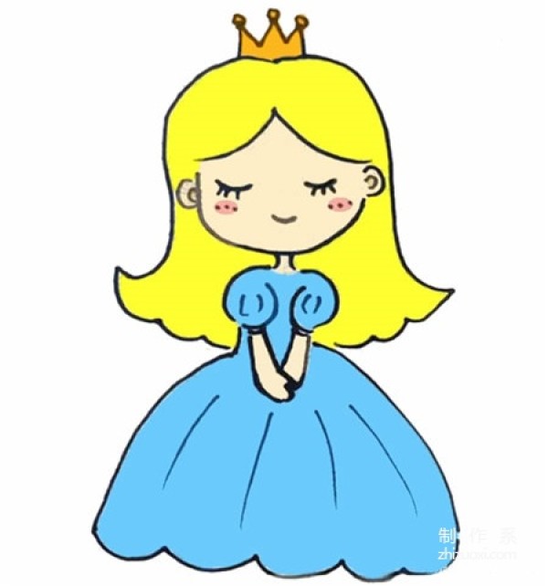 Learn to draw simple strokes, Q version of the princess