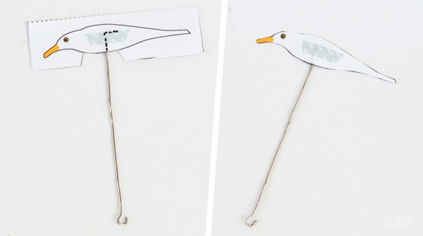 Life DIY creative clothes drying using small wooden clips to creatively hand-make moving seagull toys