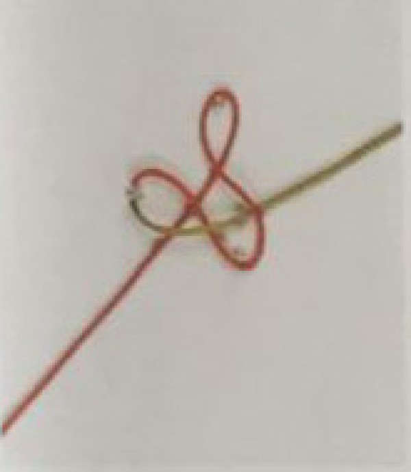 Illustration of basic knot of six-ear tuanjin knot