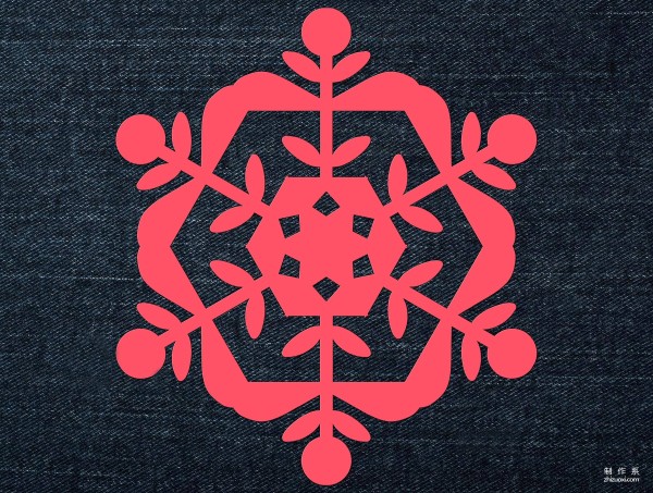 Folk handmade art paper-cutting, a simple and exquisite hand-cutting method of six-petal snowflake pattern.