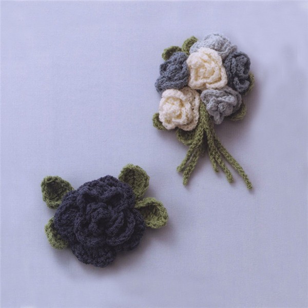 Beautiful artistic style corsage made by creative handmade crochet DIY