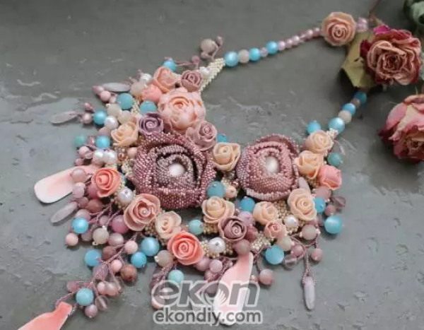 DIY childrens handicraft workshop creative beading, stringing to this level is also convinced!