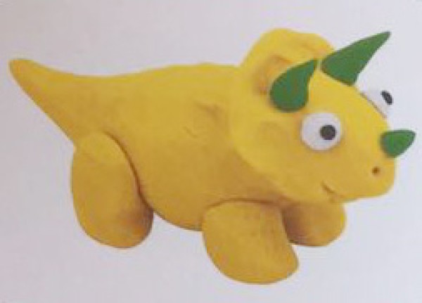 Use ultra-light clay to make a cute triceratops. How to make a triceratops