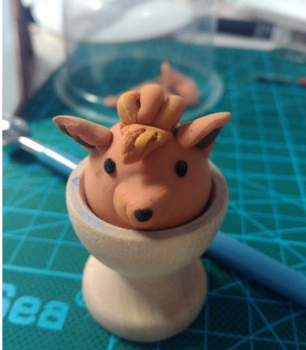 Tutorial on making Pokemon Vulpix with ultra-light clay, cute little fox