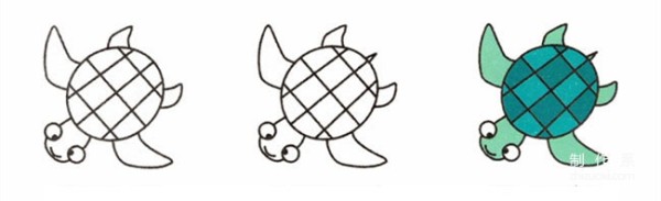 Learn to draw simple strokes, cute little turtle