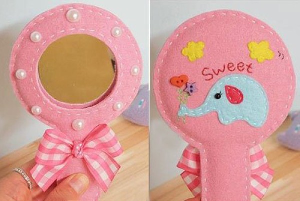 DIY creative handmade pink and cute mirror jacket