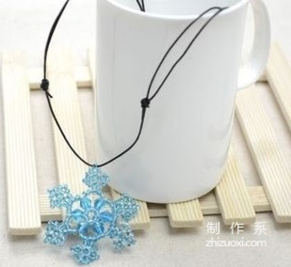 How to make a snowflake pendant with small rhinestone beads, how to make handmade beads