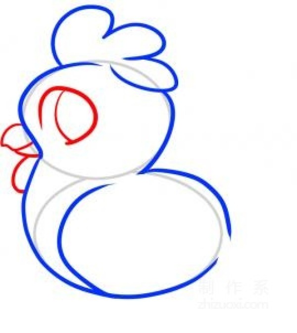 Learn to draw simple drawings, rooster for toddlers