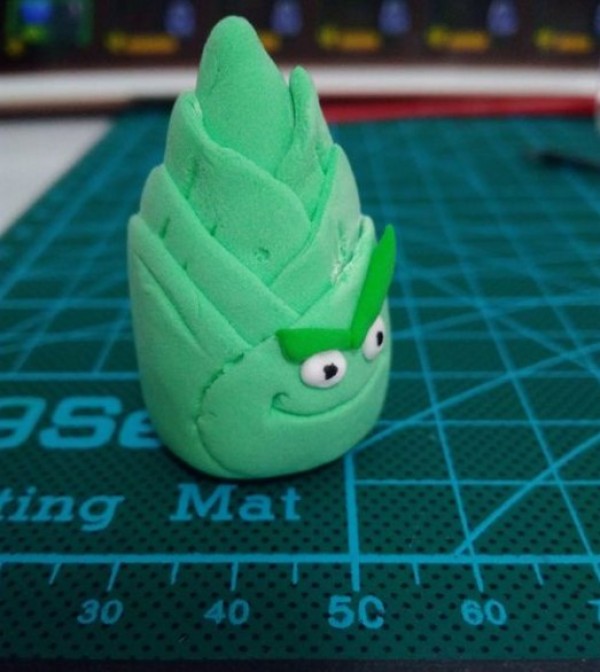 Tutorial on how to make bamboo shoots from Plants vs. Zombies with ultra-light clay