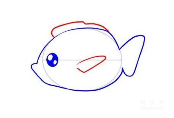 Learn to draw simple strokes, cute little fish