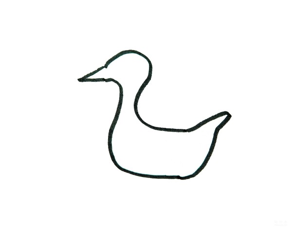 Learn to draw simple drawings, flat-billed ducks