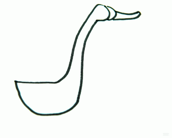 Learn to draw simple drawings, duck with long neck