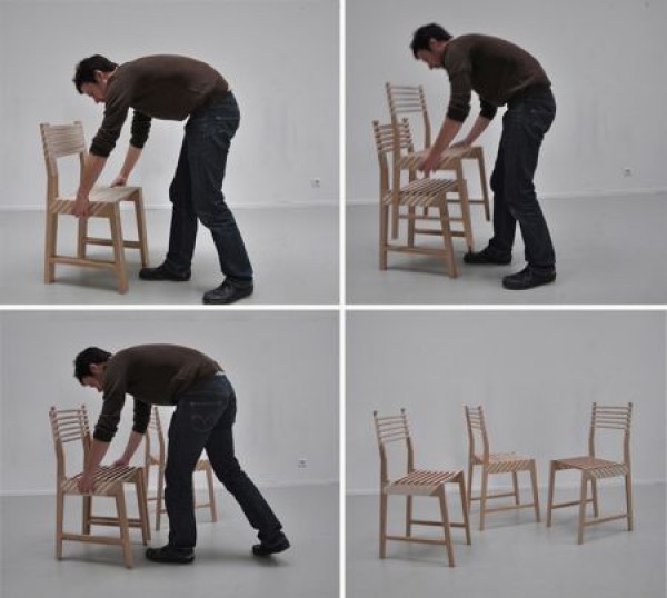 Three-in-one staggered chair