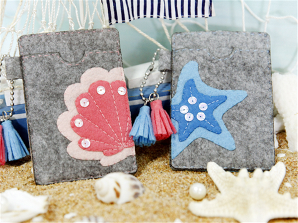 Refreshing sea breeze card holder made of non-woven handmade fabric DIY