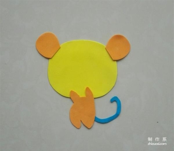 Childrens handcrafts use sponge paper to make cute little mouse childrens creative pasting paintings