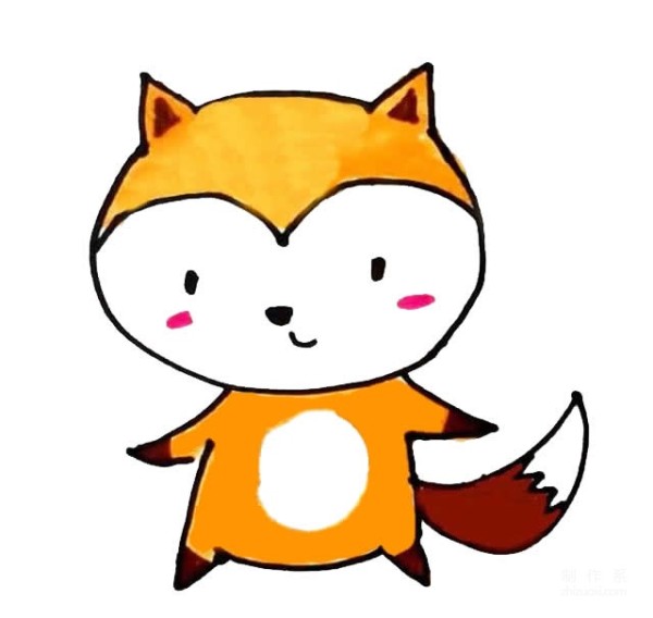 Learn to draw simple drawings, cartoon cute little foxes