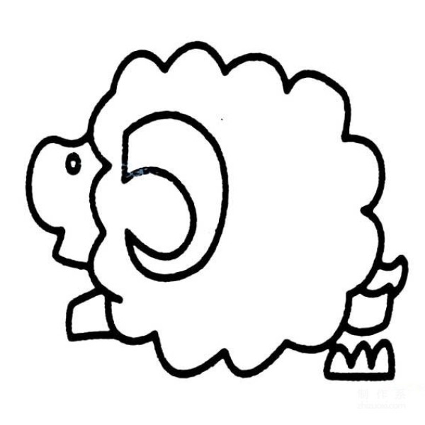 Learn to draw simple drawings, little sheep