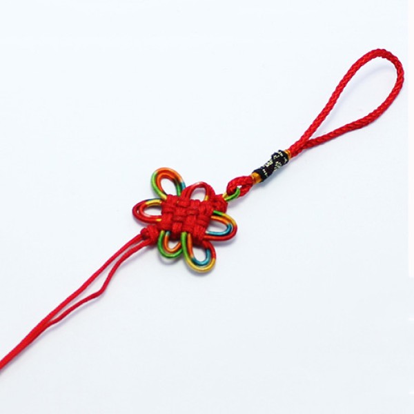 Hand-woven DIY double-thread square flower Chinese style folk craft jewelry