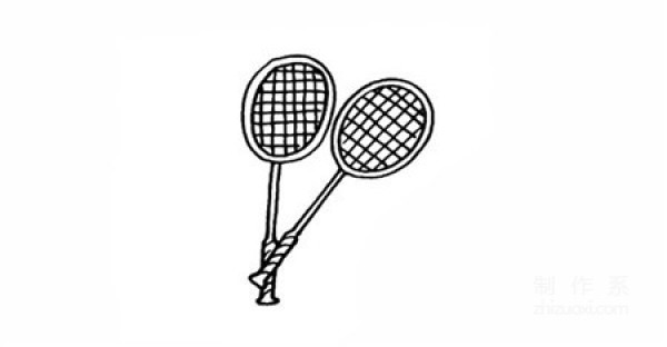 Learn to draw simple strokes, badminton racket