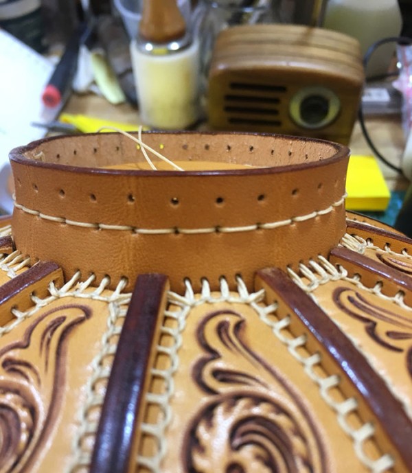 Leather carving lantern