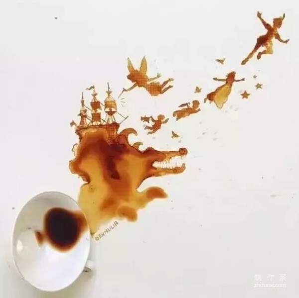 Painting with coffee and honey is so beautiful!