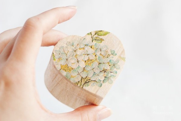 Beautiful heart-shaped wooden box