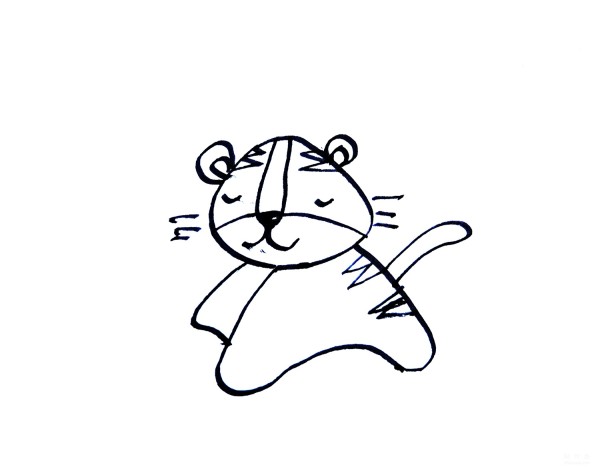 Learn to draw simple drawings, running little tigers