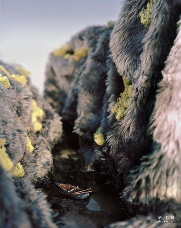 A miniature world created with artificial fur