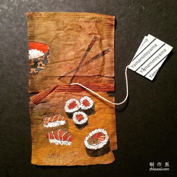 Turning waste into treasure: artist uses used tea bags as canvas