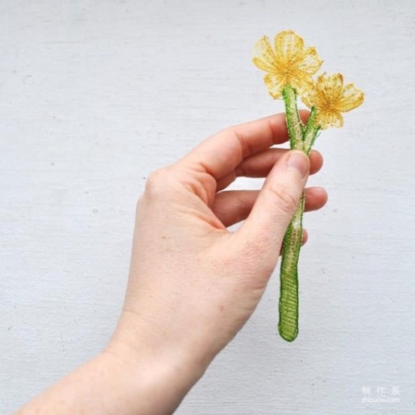 This floating garden was actually embroidered!