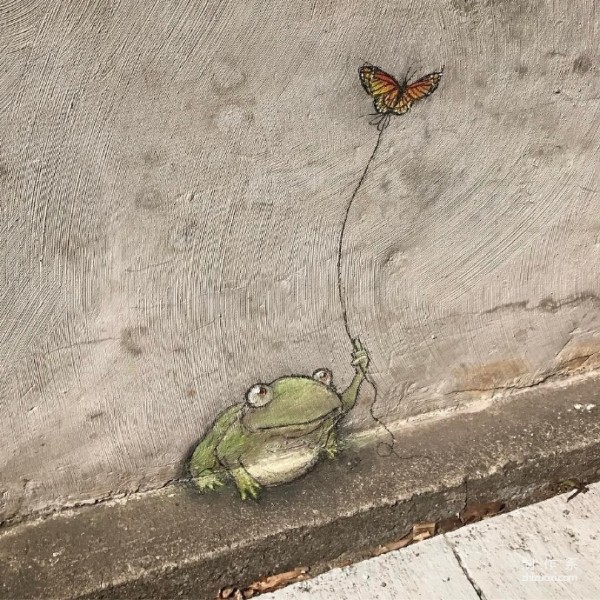 Super creative chalk graffiti~ | Artist David Zinn