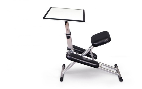 Folding desk that allows you to sit easily