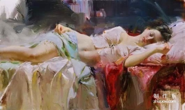 Sleeping beauty in oil painting