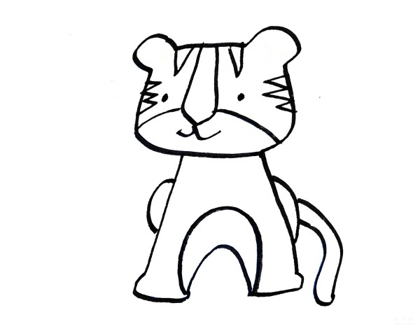 Learn to draw simple strokes, tutorial on how to draw a little tiger