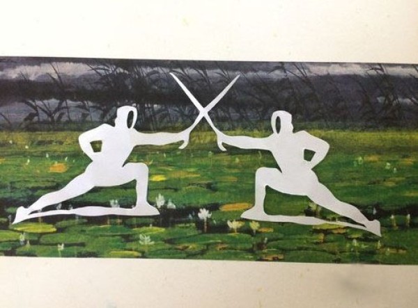 Fencers paper-cutting method Handsome fencing paper-cutting tutorial