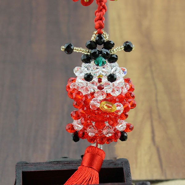 Product Appreciation of Beaded Chinese Knot Handmade DIY Transformation into God of Wealth Ornaments