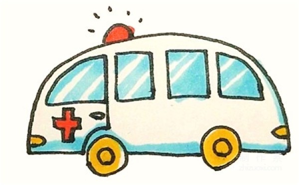 Learn to draw simple drawings, ambulance simple drawings