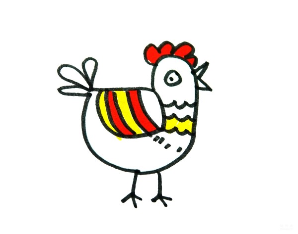 Learn to draw simple drawings. Step-by-step tutorial on how to draw a chicken.