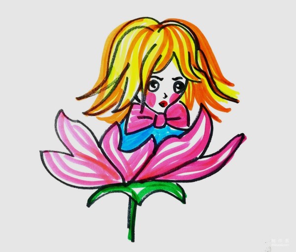 A collection of pictures of simple simple drawings for kindergarten children, simple drawing methods of colorful flower fairies