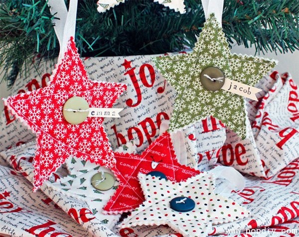 Fabric handmade creative DIY star hanging ornaments